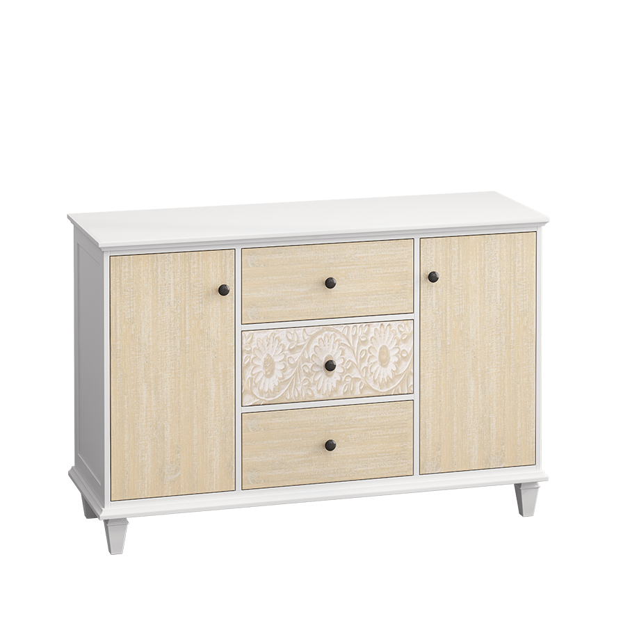 Floral Whimsy 2-Door 3-Drawer Chest
